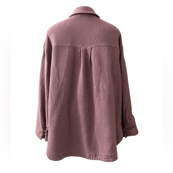 Madewell Branner Shirt Jacket L Purple Faded Fig Waffleback Oversized - Picture 6 of 16
